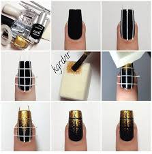 Black And Gold Nail Art Trendy Diy Projects For Lovers Of Gold And Black In 2020 Black Gold Nails Nail Art Diy Gold Nails