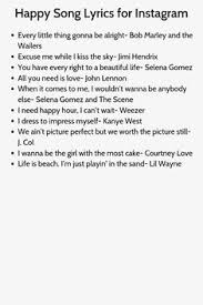  Happy Song Lyrics For Instagram Instagram Captions Happy Instagram Quotes Captions Instagram Captions Clever