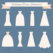 Different Styles Of Wedding Dresses Made In Modern Flat Vector Style Choose Your P Wedding Dress Silhouette Wedding Dress Types Wedding Dress Silhouette Guide
