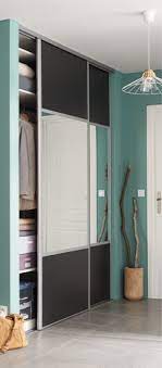Porte placard miroir 60 cm. Porte De Placard Coulissante Valla H 245 6 X L 92 2 Cm Gris Anthracite Brico Depot