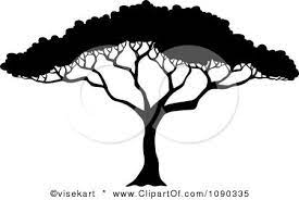 Clipart Silhouetted Acacia Tree With Lush Foliage Royalty Free Vector Illustration By Visekart 1090335 Tree Silhouette Tattoo Tree Silhouette African Tree
