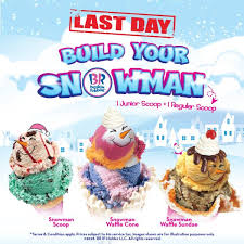 The pair were both ice cream enthusiasts and began their careers in the industry in 1945. Baskin Robbins Last Day To Build Your Snowman Hurry Hurry Facebook