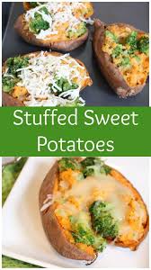 Healthy Stuffed Sweet Potatoes Mom To Mom Nutrition Recipe Sweet Potato Recipes Healthy Recipes Healthy Recipes