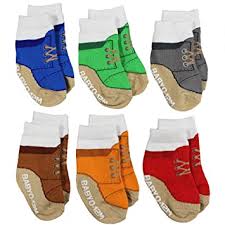 Amazon Com Baby Boy Socks That Look Like Chukka Desert Boots 6 Pairs Of Non Skid Socks Fits 0 12 Months Clothing Shoes Jewelry