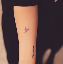 Micro Origami Crane By Tattooist Grain Crane Tattoo Paper Crane Tattoo Small Tattoos