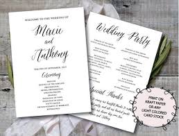 Wedding Program Template Calligraphy Wedding Program Printable Wedding Program Print On Kraft Paper Or Light Card Stock With Images Wedding Programs Template Wedding Programs Program Template