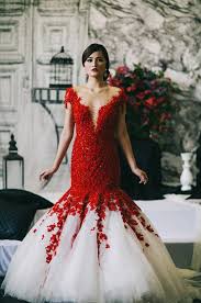A mermaid wedding dress is a favorite choice for brides. Social Media Sensation Wedding Dress Designer Mak Tumang Red Wedding Gowns Red Wedding Dresses Most Beautiful Wedding Dresses