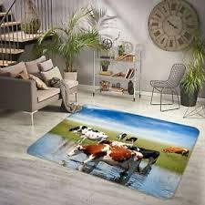 Für die optimale verlegung empfehlen wir ihnen unser zubehör direkt hier aus dem shop mit zu bestellen. 3d Wiese Kuh Fluss A456 Tier Spiel Rutschfest Matte Elegant Foto Teppich Amy Ebay