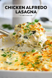 Easy Chicken Alfredo Lasagna Chicken Lasagna Yellowblissroad Com Recipe In 2020 Alfredo Lasagna Chicken Alfredo Lasagna Recipe Chicken Alfredo Recipes