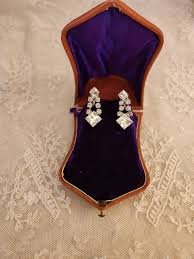 Lovely 1950's Screw Back Paste Dangle Earrings