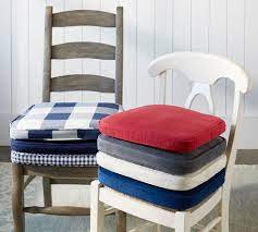 White kitchen chairs with cushion. Classic Dining Chair Cushion Pottery Barn