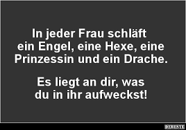 In Jeder Frau Schlaft Ein Engel Eine Hexe Eine Prinzessin Lustige Bilder Spruche Witze Echt Lustig Lustige Spruche Spruche Witzige Spruche