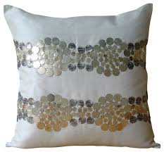 5.0 out of 5 stars 4. Ivory Art Silk Metal Sequins Pillowcases Silver And Gold Modern Decorative Pillows By The Homecentric Houzz