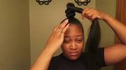 Top Knot Bun And Bangs Hairstyle With Weave