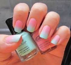 احدث مناكير ازرق سماوي فاتح و غامق 2019 The Latest Light And Dark Blue Nail Polish صور المانكير ال Nail Art Ombre Ombre Nail Designs Stylish Nails