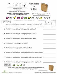Spring Math Jelly Bean Probability Worksheet Education Com Probability Math Probability Worksheets Spring Math