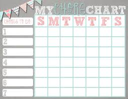 Free Girls Boys Chore Chart Printable Behavior Chart