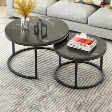 Tamlyn round top coffee table. Sunsky Two In One Coffee Table Wrought Iron Table Simple Modern Combination Small Round Table Black Marble