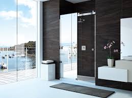 10 Series Mirror Sliding Door In A Recess Merlyn Showering Frameless Shower Doors Shower Doors Sliding Shower Door