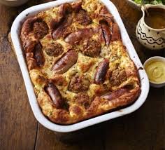 Sausage Stuffing Toad In The Hole With Onion Gravy Recipe Bbc Good Food Recipes Recipes Food