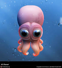 Child Octopus By Ali Chenari 3d Sea Creatures Drawing Octopus Art Sea Animals Drawings