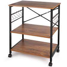 Current price $12.99 $ 12. Homdox 3 Tier Kitchen Cart Multifunction Rolling Microwave Oven Stand Utility Storage Shelf With Metal Frame And 10 Hooks Walmart Com Walmart Com