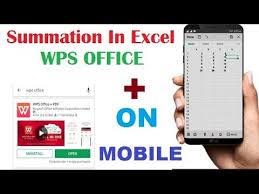 How To Summation In Excel Using Wps Apps Sum Formula In Android Mobile Youtube
