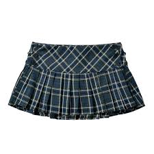 Navy Blue Plaid Low-Rise Pleated Mini Skirt – Dazey Hill