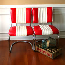 Red Diner Seats Vintage Diner Retro Furniture Mid Century Chair