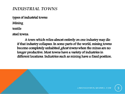 Some Types Of Towns And Cities