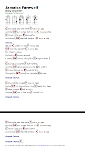 Jamaica Farewell Harry Belafonte Http Myuke Ca Ukelele Chords Ukulele Songs Guitar Tabs Songs Ukulele Chords Songs