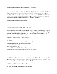 Benigno simeon cojuangco aquino iii (tagalog pronunciation: Pdf Presidents Of The Philippines And Their Achievements And Contributions Neil Miranda Academia Edu