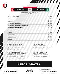 3' torres se mete al área y saca disparo que se va por encima de la cabaña santista. Boletos Atlas Fc Vs Santos