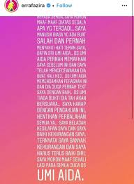 Umie aida dan erra fazira berbalah putus sahabat mhtop5 7 14 jun 19. Kecewakan Umie Erra Mohon Maaf