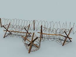 3d Barbed Wire Obstacles Model Barbed Wire Model Barbs