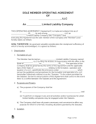 Sample of resolution letter to open bank account. Free Single Member Llc Operating Agreement Template Pdf Word Eforms