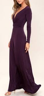 Chic Quinox Plum Purple Long Sleeve Maxi Dress Maxi Dress With Sleeves Nice Dresses Long Sleeve Bridesmaid Dress