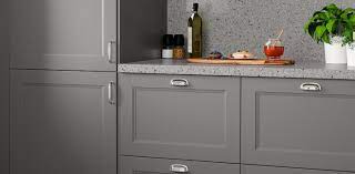 A tuxedo kitchen with gray lowers and white uppers (lindigo cabinets). Modern Gray Kitchen Cabinets Axstad Kitchen Series Ikea