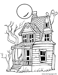 It's a fun cartoon ghost house picture to color with an adorable ghost coming out. Haunted House Free Halloween S Free5934 Coloring Pages Printable