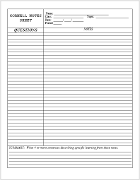 › printable outline for taking notes. 14 Free Cornell Notes Templates Examples And Printable Pdf Sheets Cornell Notes Template Notes Template Cornell Notes