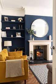 Live laugh love quote, flowers, navy blue and white, black wall art, living room, bedroom, bathroom wall decor, set of 3 prints. Home Living Room Yellow Blue Shelf Navy Blue Furniture Interior Design Property Yellow Home She Popular Living Room Blue Living Room Yellow Living Room
