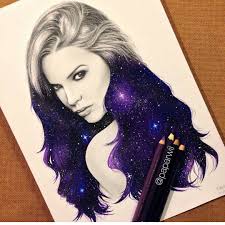 Art Featuring Page On Instagram Galaxy Girl By Paparwii Arts Help Amazing Art Painting Art Drawings