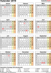 Kalender 2019 free printable zum ausdrucken (auf deutsch): Kalender 2019 Zum Ausdrucken Als Pdf 18 Vorlagen Kostenlos
