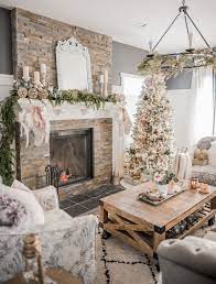 Pink Gold Glam French Country Christmas Christmas Decorations Living Room Christmas Living Rooms Modern Christmas Living Room