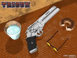 He is a mysterious, wandering gunman also known as the humanoid typhoon due to the destruction and chaos which surrounds him. Trigun Vash S Gun By Jodonnell Lightwave