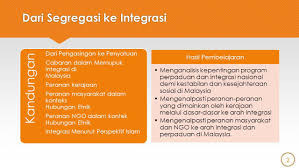 Proses penyatuan dari semua aspek fizikal, sosial, ekonomi dan politik. Hubungan Etnik Mahyuddin Khalid Mohd Ashrof Zaki Yaakob Dari Segregasi Ke Integrasi Ppt Download