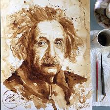 My Portrait Of Albert Einstein Made With Coffee Coffee Art Painting Coffee Painting Coffee Art