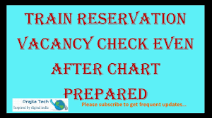 Train Irctc Reservation Chart Vacancy Check Online Even After Final Chart Preparation Online