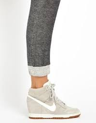 Nike Women S Dunk Sky Hi Essential Sneakers From Finish Line I Thought The Wedge Sneaker Trend Would Go Out Faster But These Are Pretty Cute Wedged Trainers Trending Sneakers Grey Wedges
