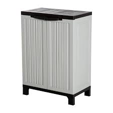 Outsunny Plastic Utility Cabinet Garden Tool Shed Patio Double Door Storage Closet Adjustable Shelves Grey Garden Outdoors Garden Furniture Accessories Clinicadelpieaitanalopez Com